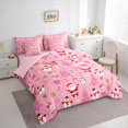 thumbnail image 3 of Castle Fairy Cartoon Santa Claus Snowman Bedding Comforter Set 7-Piece for Kids Child,Xmas Gingerbread Man King Bedding Sets,Merry Christmas Tree Ultra Soft Bed Sheets,Super Cozy Room Decor, 3 of 8