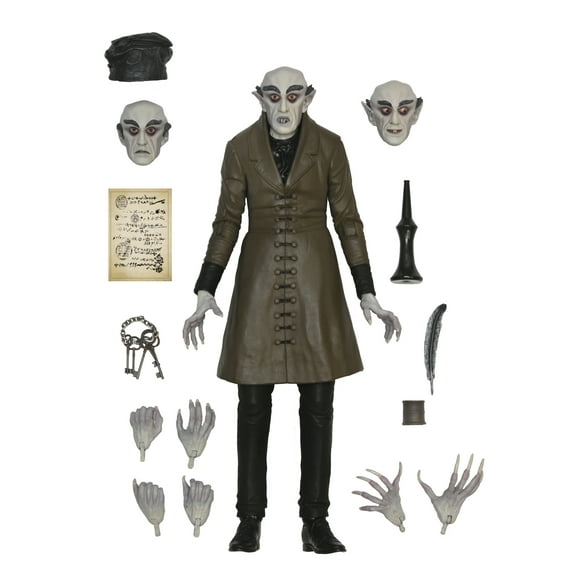 NECA Nosferatu: Count Orlok Ultimate Action Figure with Interchangeable Heads and Various Accessories (7")