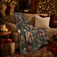 thumbnail image 3 of Vintage Botanical Teal Floral Pattern, Cozy Botanical Garden Scene, Warm Flannel Blanket for Sunroom and Reading Nook, Garden Lovers Housewarming Gift, Botanical Home Decor, 3 of 9