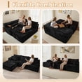 thumbnail image 4 of Vcatnet 106" Modular Sectional Sofa Couch Plush Corduroy Cloud Couch L Shaped Modern Minimalist Couch with Chaise for Living Room, Black, 4 of 9
