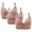 Pink, variant on WREESH 3 Pack Push-Up Bra Adaptive Bra Women Printing Gathered Together Large Size Daily Bra Underwear No Underwire Bras Underwear Black