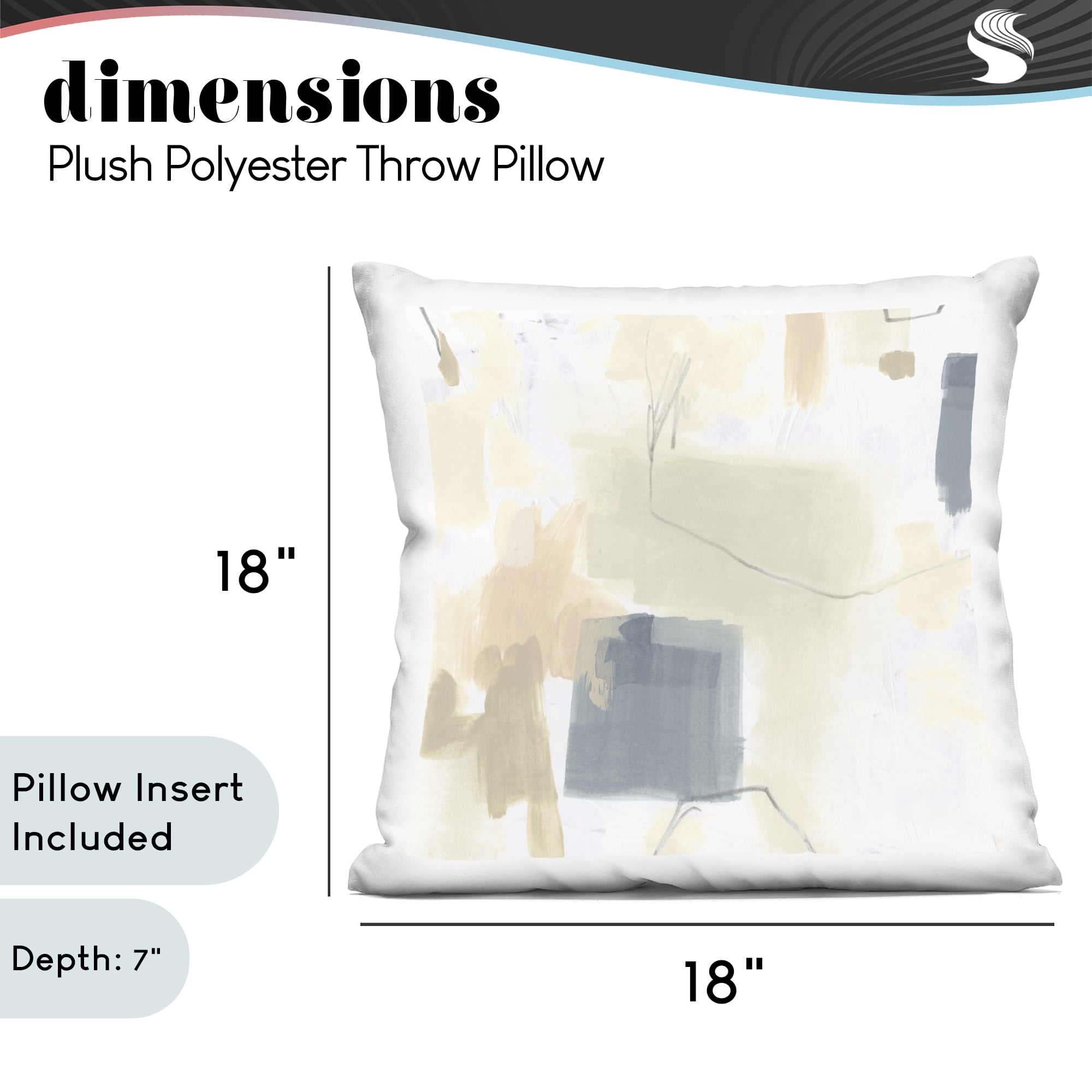 Stupell Industries Minimal Plaster Line Decorative Printed Throw Pillow, design by June Erica Vess