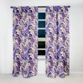 thumbnail image 6 of Designart "Paisleys In Lavender Purple I" Paisley Room Darkening Curtain Single Panel, 6 of 6