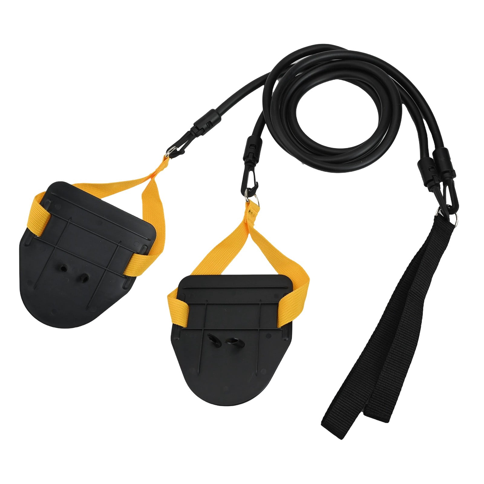 Dryland Swim Trainer Swimming Arms Strength Train Resistance Band With Paddles Black 60Lb