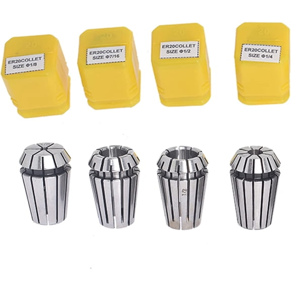 PET-U ER20 ER-20 Spring Collet Set - 7 Pcs 1/8"-1/2" Spring Collets for CNC Engraving Milling Lathe Chuck Tool