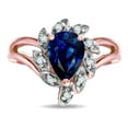 thumbnail image 3 of Star K � Pear Shape 8x6 Created Sapphire Halo Split Shank Ring, 3 of 9