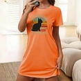 thumbnail image 1 of Mefallenssiah Chemise de Nuit Courte Surdimensionnée pour Femmes Mode Imprimé Poitrine Manches Courtes, 1 of 7