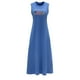thumbnail image 1 of Vestido largo de verano para mujer, vestido de cuello redondo suave y transpirable para mujer adolescente L, 1 of 7