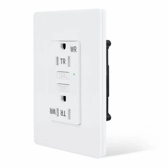 15A Amp 125Volt Gfci Gfi Slim Safety Outlet Receptacle Tr Wr W/Screwless Cover