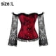 thumbnail image 2 of Corsés para mujer, top gótico con tirantes y hombros descubiertos, color rojo, 2 of 6