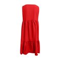 thumbnail image 4 of UHUYA Dresses for Women 2023 Loose Casual Sleeveless V-neck Large Bow At Chest Solid Relaxed Casual Mini Dress Red M, 4 of 5