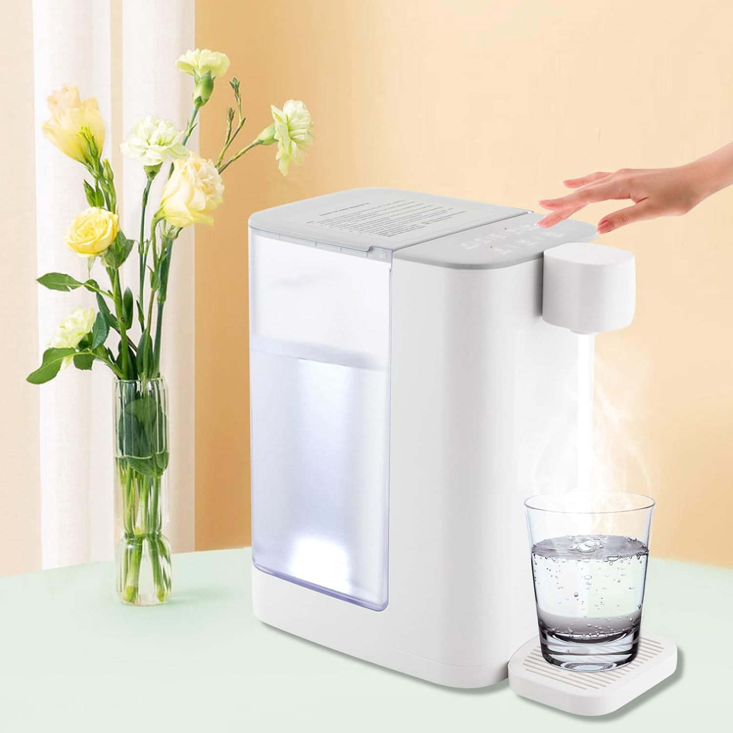 Desktop Water Dispenser Instant Hot Water Dispenser Adjustable 5 Temperatures & 2 Water Outputs 102 OZ Water Tank Capacity