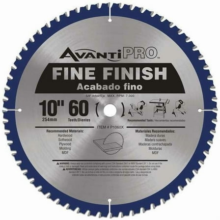 Avanti Circular Saw Blade,10 in Blade,60 Teeth P1060X