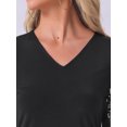 thumbnail image 5 of DARING DIVA Women's Elegant Sequin Long Sleeve V Neck Sparkly Tops S Black Silver, 5 of 6