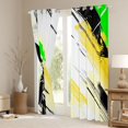 thumbnail image 3 of Manfei Graffiti Strieps Lines Blackout Curtains Set of 2 (52x84 Each),Modern Graffiti Artwork Window Curtains,Yellow White Green Curtains and Drapes For Men Women,Ultra Soft Home Decor, 3 of 6