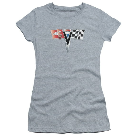 Chevrolet 2Nd Gen Vette Nose Emblem S/S Junior Women's T-Shirt Sheer Athletic Heather