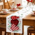 thumbnail image 5 of Valentine's Day Table Runner 60 Inches Long Farmhouse Dress Scarves, Red Striped Checked Love Eucalyptus Dining Tablerunner for Coffee Table/Kitchen Island/Party Décor, 13" x 60", 5 of 8