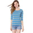 thumbnail image 3 of INSPIRE CHIC T-Shirt Décontracté Imprimé pour Femmes à Manches au Coude et Col Rond, 3 of 7