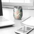 thumbnail image 3 of Modern 12oz Stainless Steel Insulated Wine Tumbler with Lid and Straw – Double Wall Vacuum Mug for Hot & Cold Drinks, 304 Steel Interior, Sweat-Free Design, 3 of 5