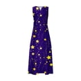 thumbnail image 4 of SMihono Robe Maxi Bohème d'Été pour Femmes Grande Taille Mode d'Été pour Femmes Imprimée à Col en V Sans Manches à Enfiler avec Poches Robe de Plage Évasée Robe Soleil, 4 of 5