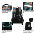 thumbnail image 4 of FORMRS Kids School Backpack Elementary Student Unisex Travel Bookbag with Reflective Stripes, Vibrant Art Leaves Pattern, 4 of 7