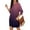Purple, variant on Women's Casual Dress Long Sleeve Round Neck Gradient Color Print with Pocket Loose Fit Midi Dress for Spring Fall,Blue,L
