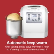 Hamilton Beach 2 lb Bread Maker Machine with 12 Settings Plus Gluten Free, White