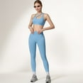 thumbnail image 7 of Women's High Waist Seamless Leggings with Stretch Fabric and Second-Skin Fit - Small, Light Blue, 7 of 7