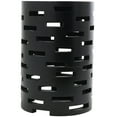 thumbnail image 5 of DecMode 12" x 17" Black Wood Brick Inspired Cutout Geometric Accent Table, 1-Piece, 5 of 7