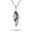 Silver-Black, variant on Womens Two Tone CZ Angel Wing Feather Dangle Pendant Necklace Silver Plated