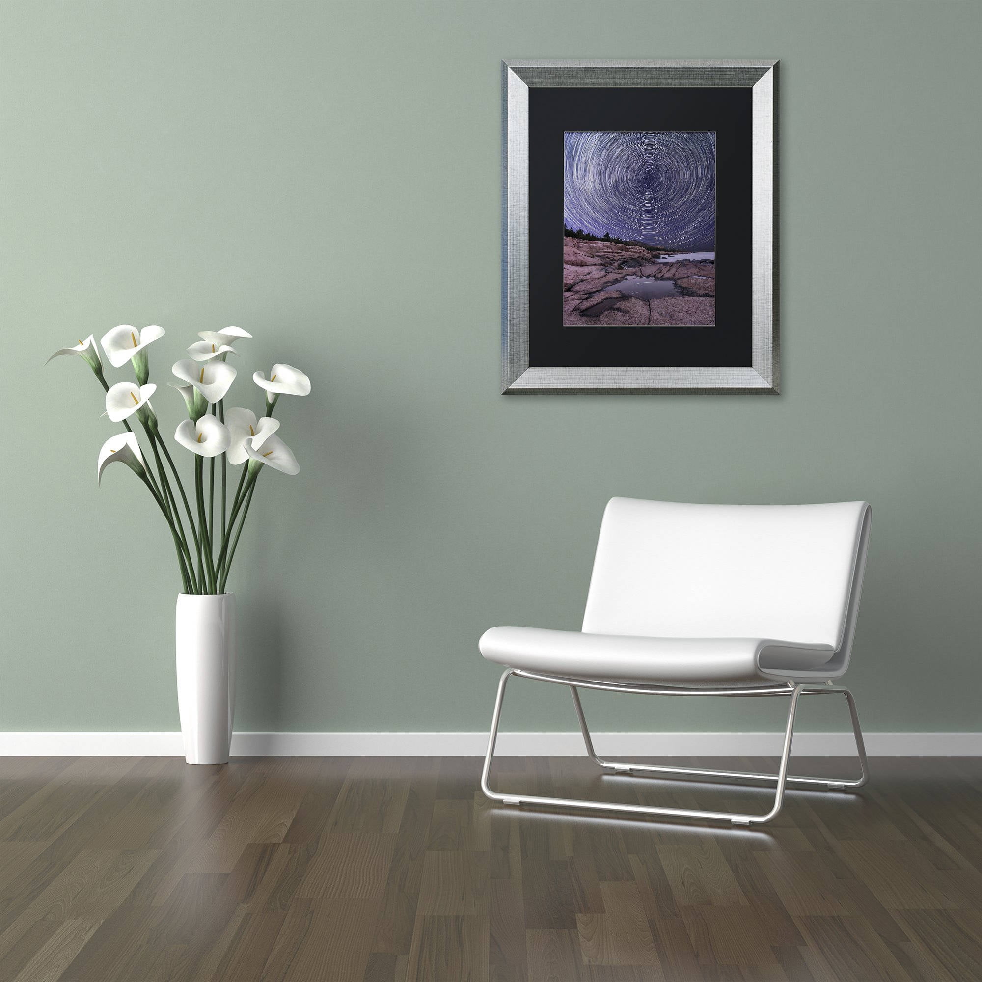 Trademark Fine Art "Celestial Bullseye" Canvas Art by Michael Blanchette Photography Black Matte, Silver Frame