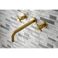 thumbnail image 2 of Kingston Brass KS8027DX Concord Two-Handle 3-Hole Wall Mount Roman Tub Faucet in Brushed Brass, 2 of 9