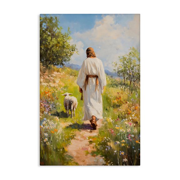 Stupell Industries Traditional Jesus Leaving the Sheep Canvas Art, 16 x 24, by LSR Design Studio