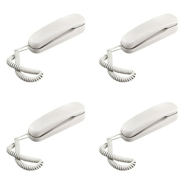 4X TeléFono de Pared con Cable, TeléFono PequeñO de Hotel, Adecuado para el Hogar/BañO/Escuela/Oficina, TeléFono de Pared Fijo,