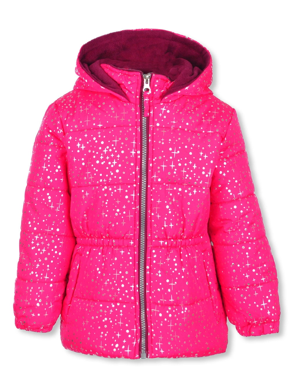 Pink Platinum Girls' Double Breasted Fleece Jacket - Lightweight Winter Coat With Side Pockets