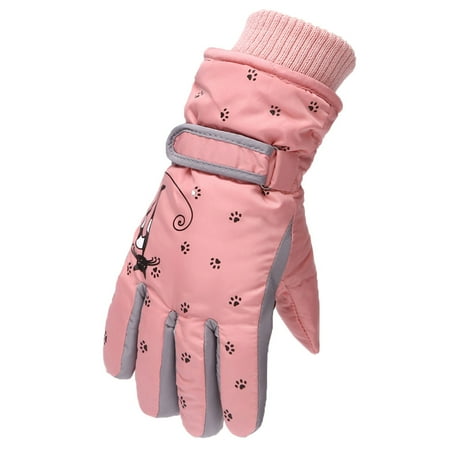

BOOMILK Winter Outdoor Boys Girls Snow Skating Snowboarding Windproof Warm Gloves Perfect For 6 To 12 Years Old Kids Pink