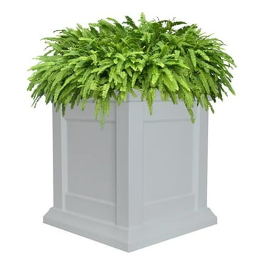 Tusco TUSMC16WH 16 in. Square Modern Collection Colonial Planter, White