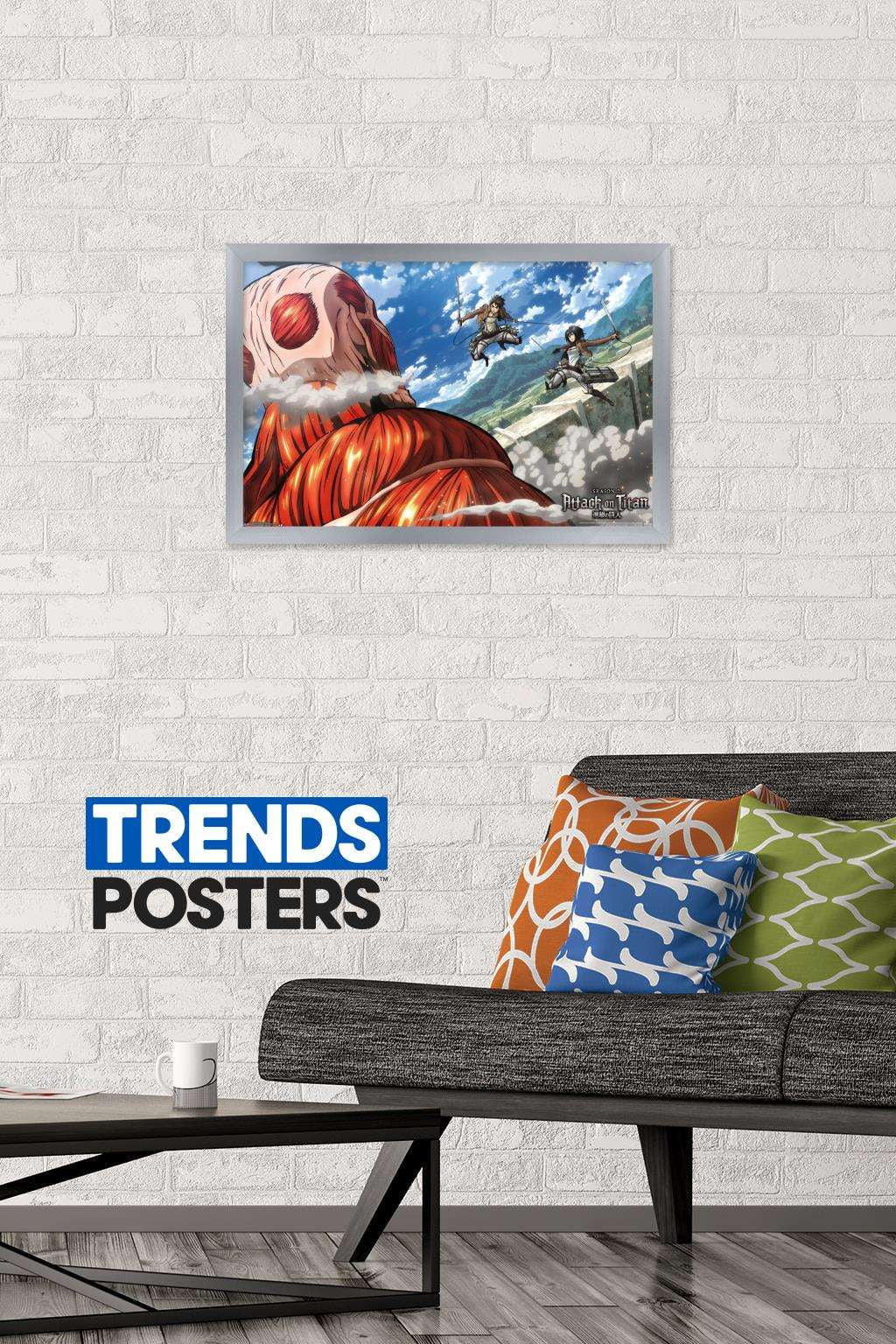 Attack on Titan - Double Team Wall Poster, 14.725" x 22.375", Framed