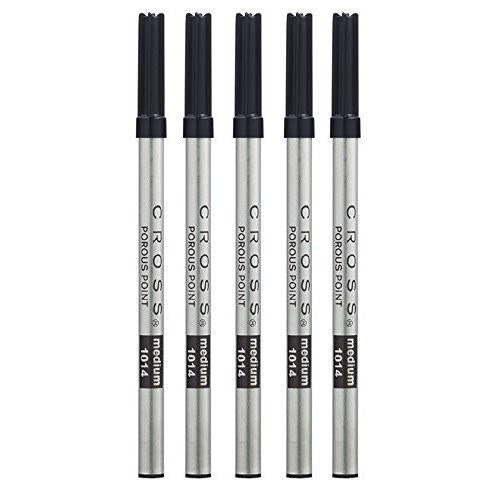 Refill for Cross Selectip Porous Point Pens, Medium Pnt, Black Ink, 5