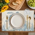 thumbnail image 4 of Blue Turtle Coastal Placemats Set of 6, Coral Summer Beach Nautical Ocean Beige Placemats for Dining Table, Place Mats for Kitchen Tabletop, Waterproof Wipeable Dining Table Mats Set, 4 of 9
