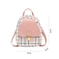 thumbnail image 5 of Mini bolso con hebilla de metal, mochila de viaje rosa, mochila elegante a cuadros de 19 pulgadas para niñas, 5 of 5