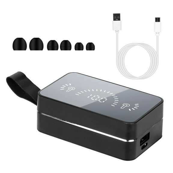 Wireless 5.0 Earbuds, iNova IPX7 Waterproof Touch Control In-Ear Stereo Headsets TWS Noise Canceling Earbuds with LED Display Magnetic Charging Dock