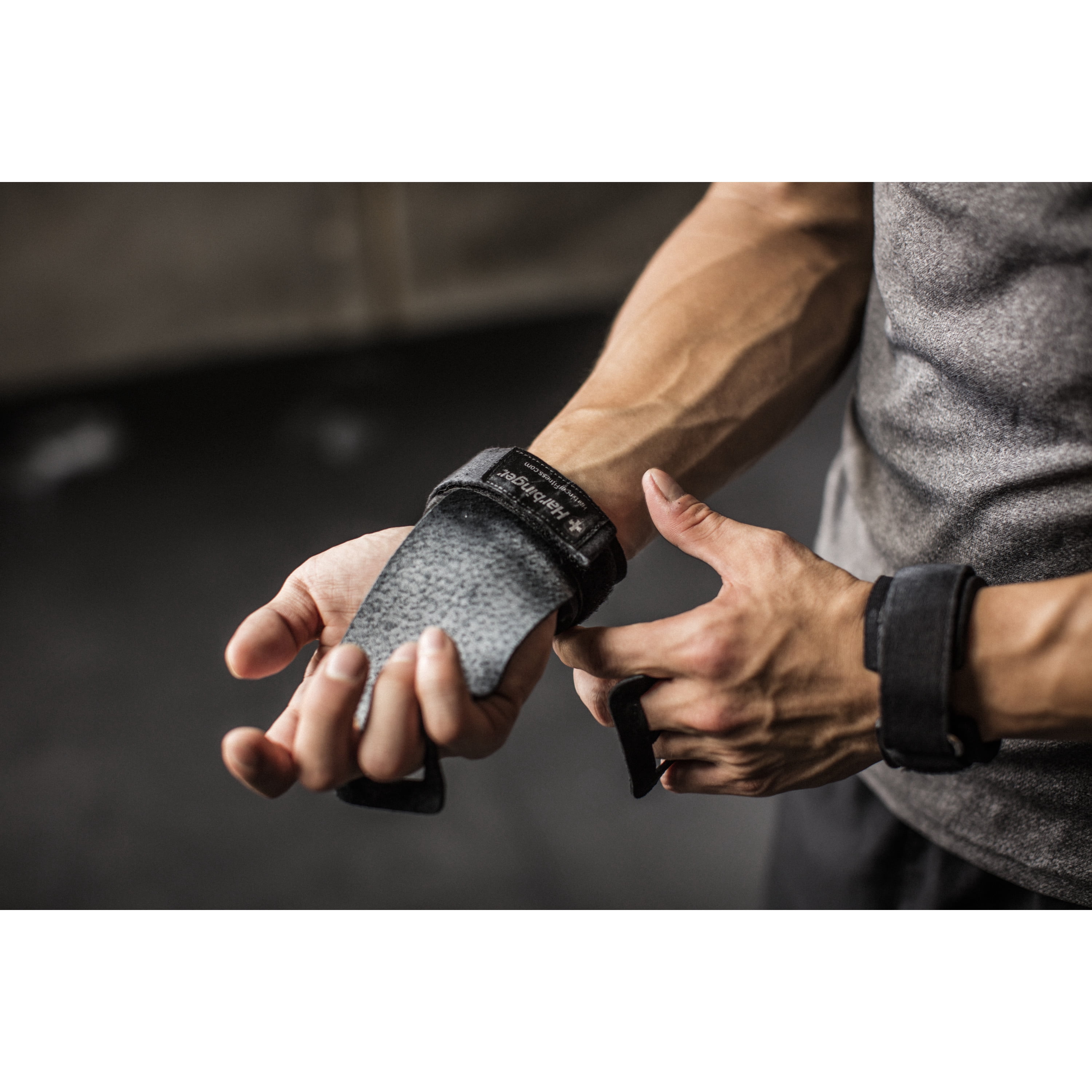 Harbinger Leather Palm Grips for Weight Lifting Hand Protection, Large