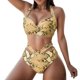 thumbnail image 1 of MKLEKYY Traje De Baño Mujer Natacion Print Piece Swimsuit High Tops+Shorts Two Ruched Wrap Women Two Waist Crop Up Bikini Push Front Retro Swimwear Snakeskin Piece Swimwears Tankinis Set, 1 of 6