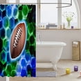 thumbnail image 3 of Manfei Boys Sports Shower Curtain 72Wx78L, Football Game Bath Curtain, Green Blue Brown, 3 of 5
