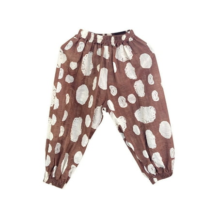 

Baby Girls Pants Cotton Polka Dots Linen Elastic Long Sleeve Joggers Toddler Kids Daily Vacation Soft Leisure Outwear Children s Day Gift Sweatpants Trousers