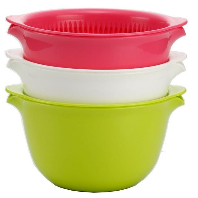Inomata Ensemble de 6 Passoire et Bol à Mélanger coppo, 3 Couleurs