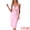 Pink, variant on DARING DIVA Women's Satin Sheer Lace Design Adjustable Straps Nightgown M Black