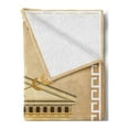 thumbnail image 2 of Retro Soft Flannel Fleece Throw Blanket, Antique Building Roman Olive Branch and Greek Architecture Motif, Cozy Plush for Indoor and Outdoor Use, 50" x 70", Pale Brown and Coffee, by Ambesonne, 2 of 5