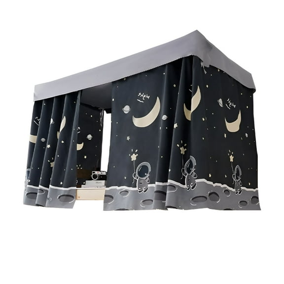 LAMIRO Top Bunk Bed Curtain,College Student Dormitory Lightproof Decorative Privacy Blackout Cloth Curtain Canopy Bedroom Decoration Dustproof for Breathable Single Sleeper Bed
